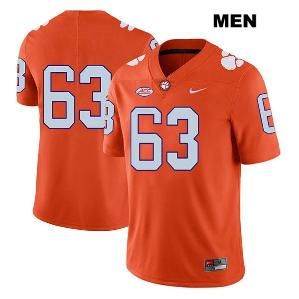 Men's Clemson Tigers #63 Zac McIntosh Stitched Orange Legend Authentic Nike No Name NCAA College Football Jersey NLA4646ID